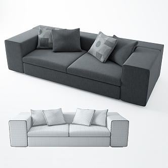 Casual Sofa Combination Casual Sofa Living Room Sofa Multi-Person Sofa Pillow Home Furniture Simple 3d model