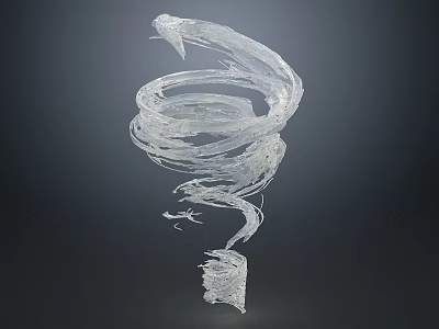 Elegant Spiral Shaped Water Fountain With Transparent Dynamic Water Flow 3d model