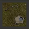 Rustic Stone Well Scene With Wooden Frame Metal Basin And Wooden Fence