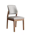 Light Gray Upholstered Dining Chair With Wooden Legs In Modern Living Room Setting