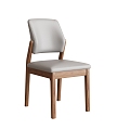 Nordic Light Luxury Ash Wood Dining Chair 3d model