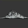 Snowy Mountain Landscape With 3D Terrain Model White Snow Covered Peaks And Black Ridges