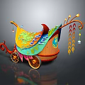 Modern carriage ancient frame car 3d model