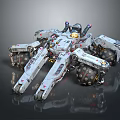 Sci Fi Mechanical Multi Legged Device With Metallic Structure And Components 3d model