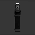 Black Metal Handgun Weapon Design With Detailed Grip And Textured Body