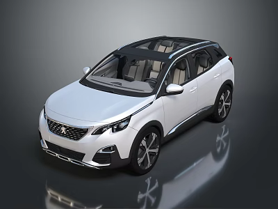 White SUV With Black Roof Modern Design Sleek Body Alloy Wheels And Panoramic Sunroof 3d model