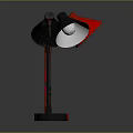 Modern Table Lamps In Black And Red With Metal Base And Adjustable Design