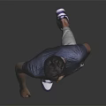 Man In Dark Blue T Shirt Light Green Pants White Shoes Standing