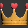 Fashionable Yellow Crown Jewelry With Red Heart Decorations And Stylish Design
