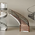 modern revolving staircase circular staircase 3d model