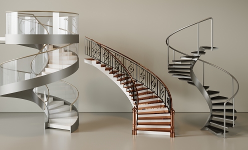 modern revolving staircase circular staircase 3d model