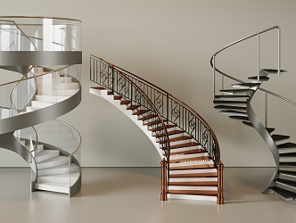 modern revolving staircase circular staircase 3d model