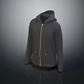 Stylish Gray Zip Up Hoodie With Front Pockets For Casual Wear