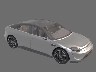 Silver Electric Car with Sleek Modern Design Panoramic Sunroof Large Alloy Wheels and Aerodynamic Exterior 3d model