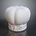 Stylish White Chef Hat With Rounded Top And Decorative Base Apparel 3d model
