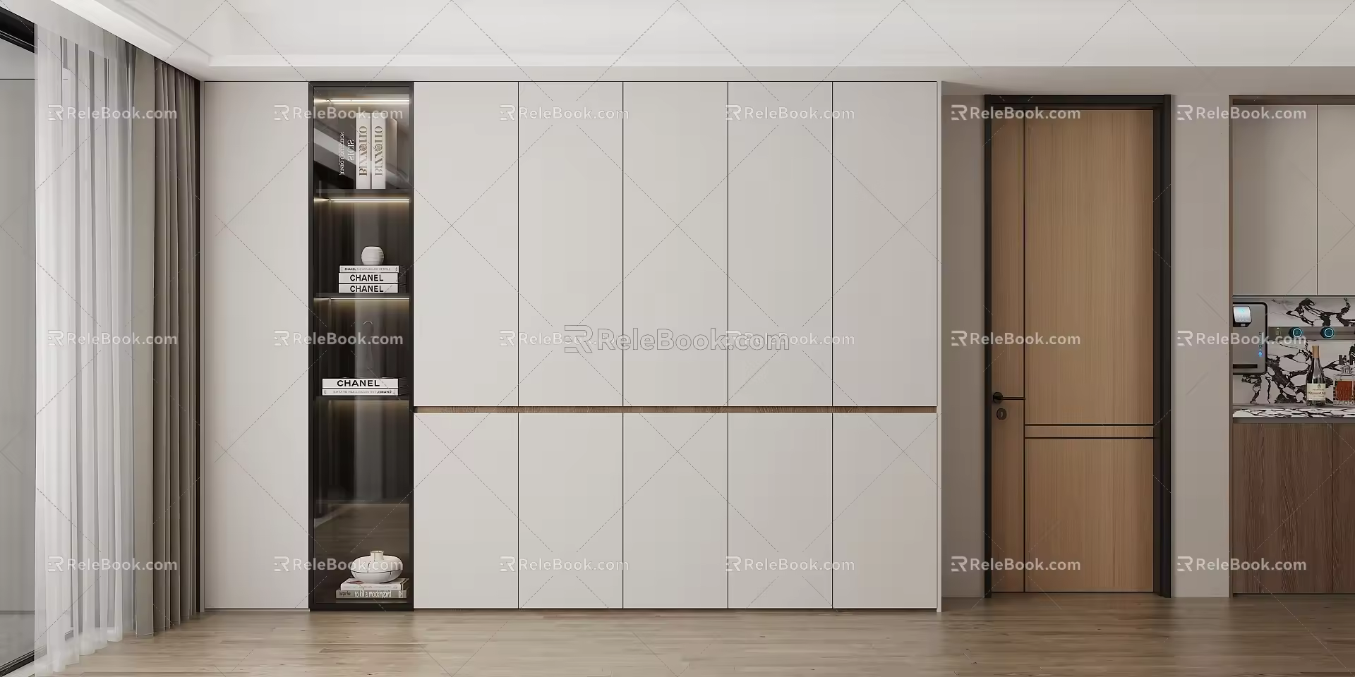 Minimalist Style Sideboard Storage Cabinet 3d model