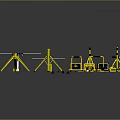Yellow And White Equipment Tools Tripods Stands And Crossbars For Installation Support