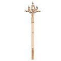 Golden Decorative Lamp Post With Intricate Top Multiple Branches And Ornate Base 3d model