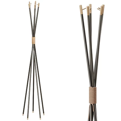 Modern Minimalist Floor Lamp With Metal Rods And Woven Band Design 3d model