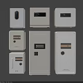 White Safes With Different Lock Types And Modern Design Variations 3d model