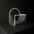 Modern Circular Light Ring Table Lamp With Square Base And LED Lighting 3d model