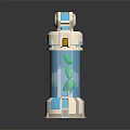 White And Blue Industrial Mechanical Equipment With Cylindrical Structure And Mechanical Arm