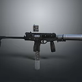 Detailed Modern Tactical Rifle Design with Scope Rail System and Suppressor