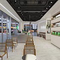 Modern Coffee Shop Store Front Desk With Glass Facade And Signage