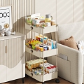 Cream Style Folding Storage Rack Snack Storage Rack Storage Rack Snack Potato Chips Book Toy Doll 3d model