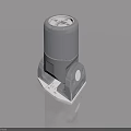 Silver Metal Swing Door Hinge With Round Top And Stable Base 3d model