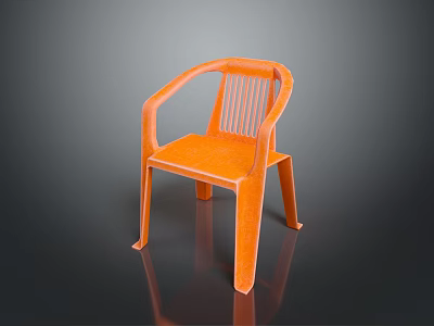 Orange Plastic Armchair Sleek Modern Design for Indoor Outdoor Spaces 3d model