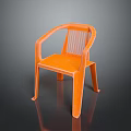Orange Plastic Armchair Sleek Modern Design for Indoor Outdoor Spaces