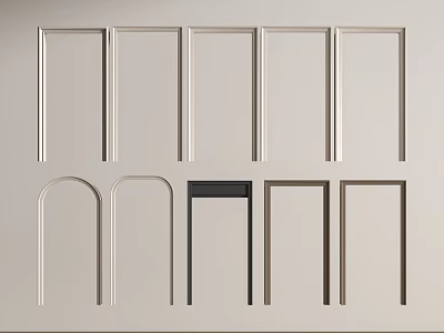 Various Door Arch Designs Featuring Different Shapes and Colors for Modern Interior Decoration 3d model