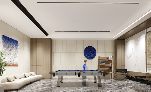 Modern Billiard Room 3d model