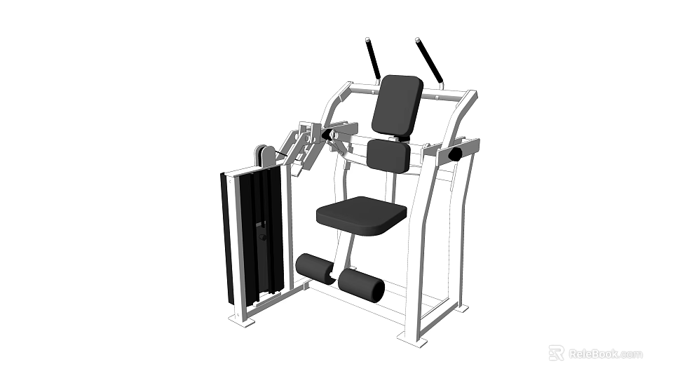 Seated Strength Training Fitness Equipment With Adjustable Seat And Weight Stack 3d model 