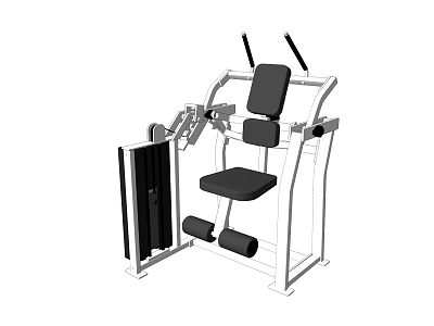 Seated Strength Training Fitness Equipment With Adjustable Seat And Weight Stack 3d model