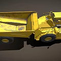 Yellow Heavy Duty Dump Truck 3D Model With Large Tires And Cabin Design