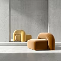 Modern Single Sofa Fabric Leisure Chair 3d model