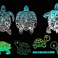 Turtle Turtle Animal 2D Silhouette 3d model