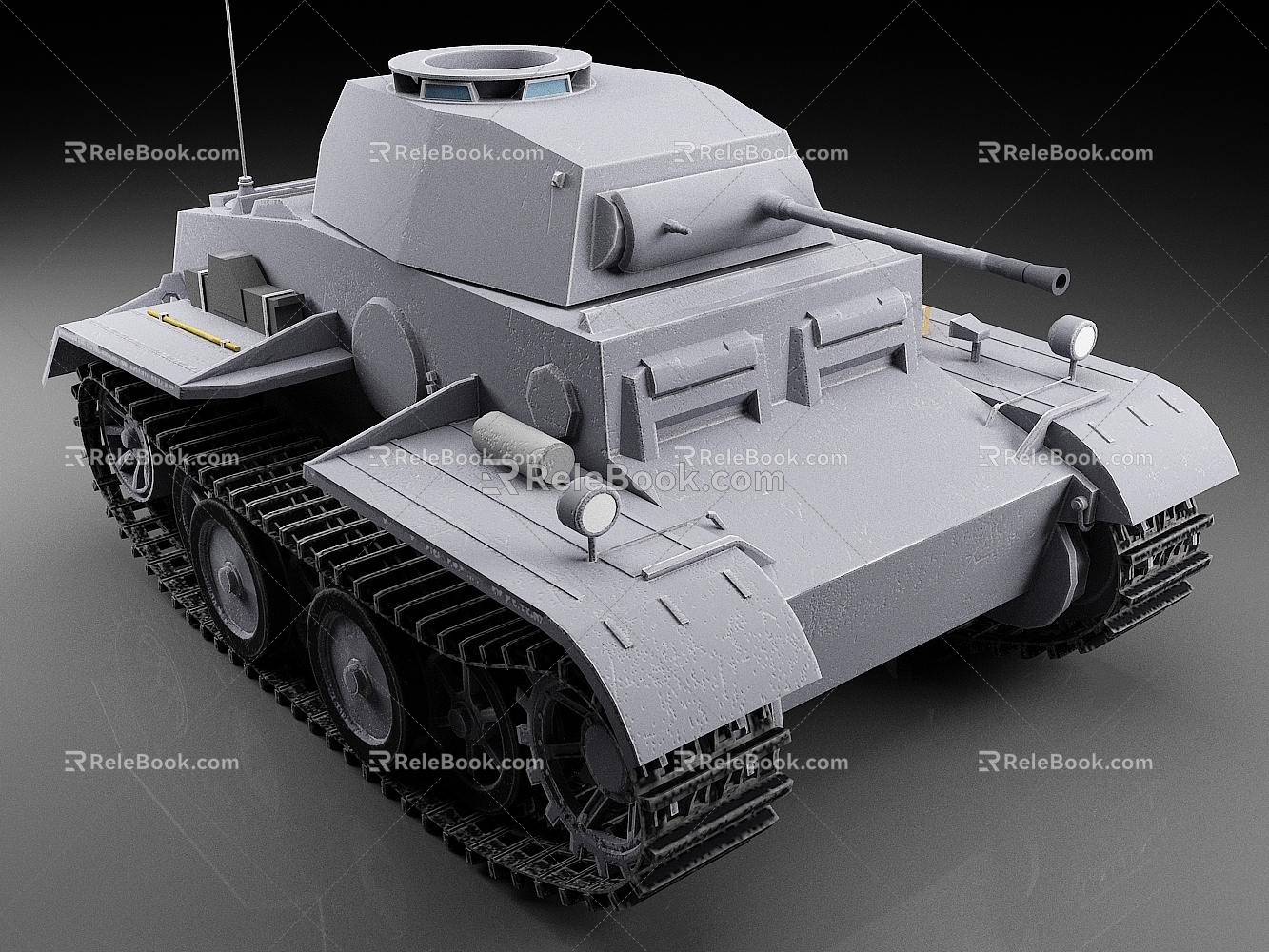 German Tank II Tank Light Tank Armored Vehicle World War II Tank Vintage Tank 3d model