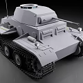 Gray Military Tank With Armored Turret Cannon Tracks And