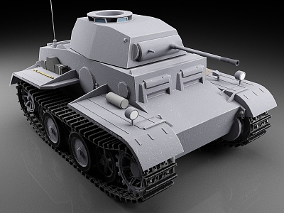 German Tank II Tank Light Tank Armored Vehicle World War II Tank Vintage Tank 3d model