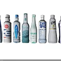Array of Branded Bottled Water Drinks With Diverse Packaging Designs 3d model