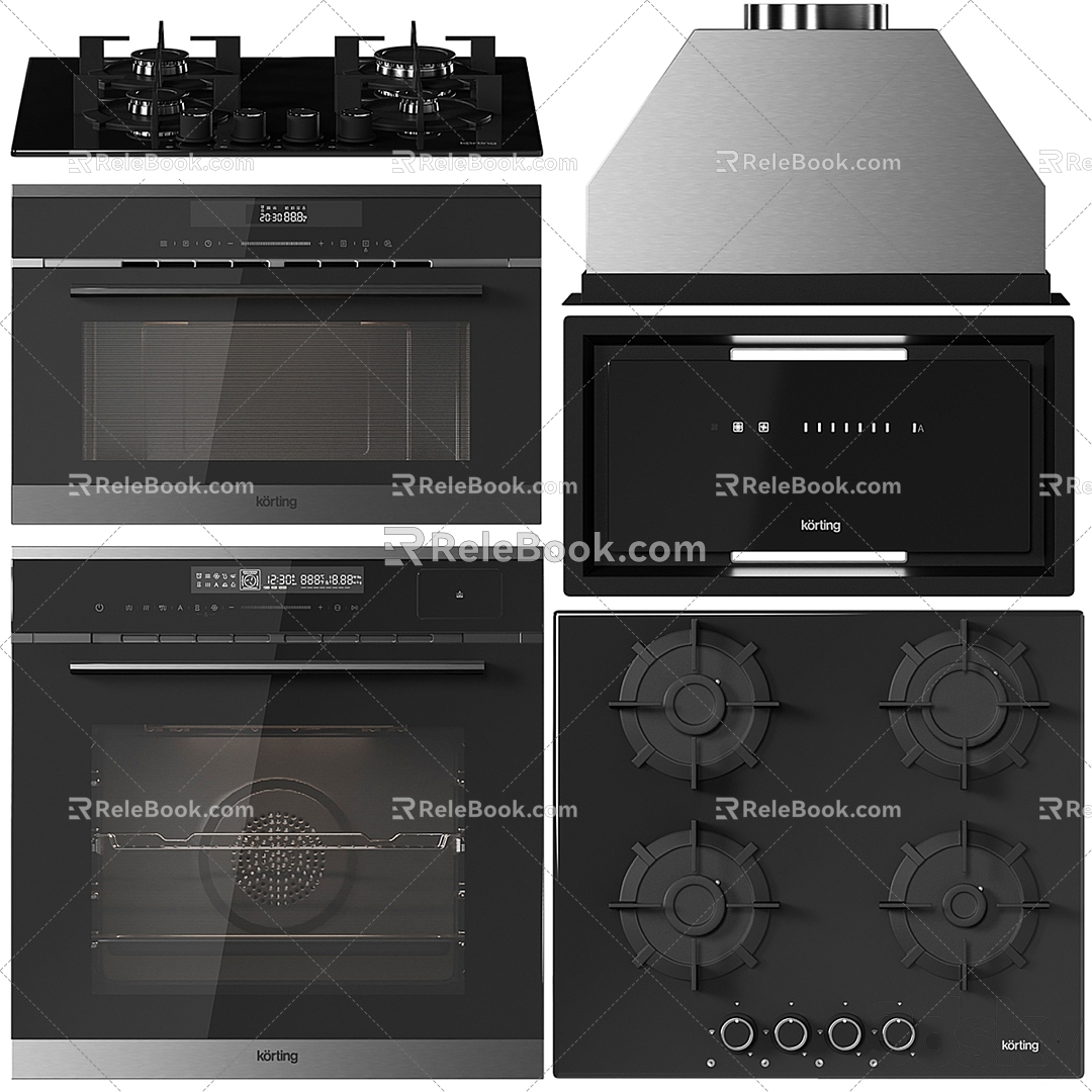 Integrated cooktop 3d model