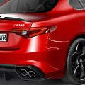 Red Sporty Sedan With Sleek Body Black Rims And Aerodynamic Exterior Design