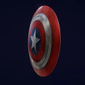 Iconic Captain America Shield Weapon With Red White Blue Color And Distressed Metal Star Design