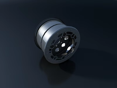 Metal Cylindrical Mechanical Component With Silver Black Finish And Hollow Center Design 3d model