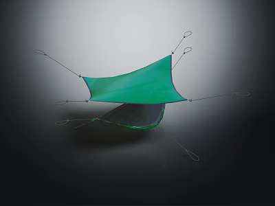 Green Mesh Hammock Furniture With Sturdy Frame For Comfortable Outdoor Relaxation Use 3d model