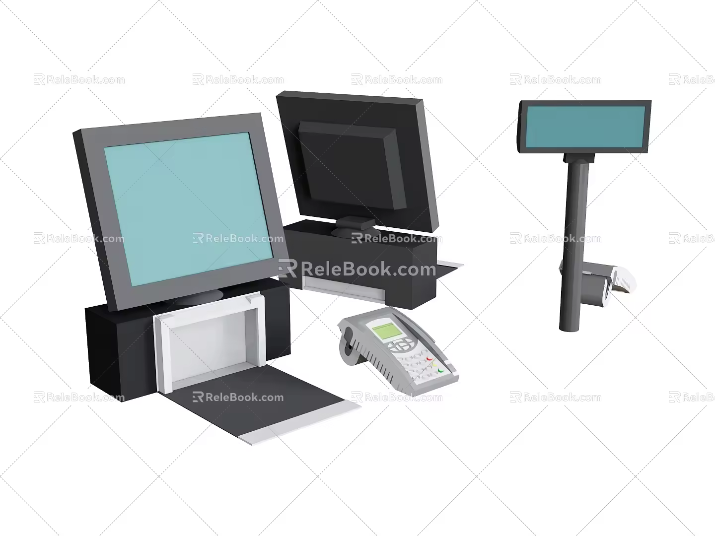 Cashier counter 3d model