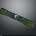 Green Electronic Snowboard With Yellow Circuit Patterns And Onyx Logo Design